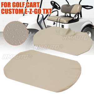 Fundas de Asiento para Carro de Golf en Negro/Beige, de Cuero PU, Personalizadas para EZGO TXT RXV Club Car DS, Juego de Fundas Impermeables - Product Image 1