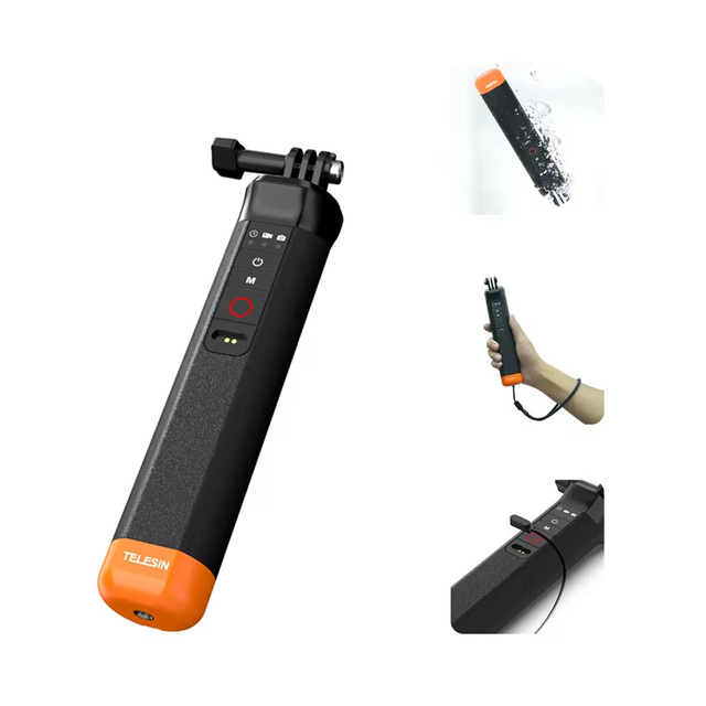 TELESIN Buoyancy Bar Selfie Stick Waterproof Selfie Stick With Hand Strap Wireless Remote Control for Gopro Hero 9 10 11 12