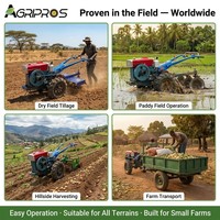 Tracteur à chenilles 8-22HP avec moteur diesel, motoculteur multifonctionnel pour petites exploitations et terrains en pente, mini-tracteur avec démarrage électrique