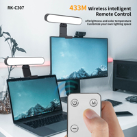 Écran de moniteur intelligent de 14 pouces, barre lumineuse RK-C307 télécommande pour ordinateur portable éclairage bureau Zoom appel vidéo réglable en plastique