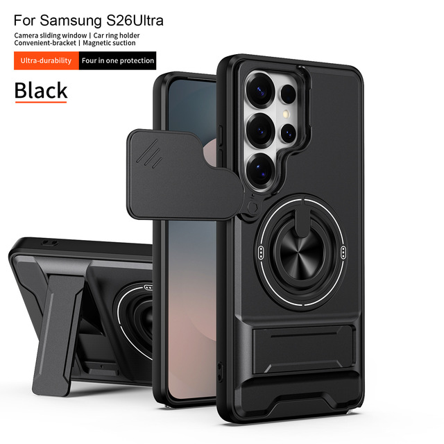 Window Magnetic Shockproof Phone Cover for Samsung S26 Ultra Dual Kickstand Full Protect