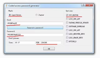 Generador de Contraseñas de Acceso Codificado JLR, Software de Calculadora de Semillas JLR para el Modo de Ingeniería SDD de JLR, Sin Limitaciones de Uso