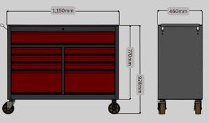 9 ngăn kéo công cụ di động Tủ ngực với bánh xe làm việc xe đẩy với bàn làm việc cán công cụ tủ - Product Image 3