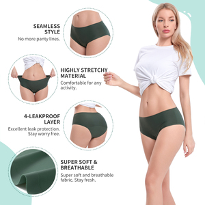 Culottes menstruelles Shanhao OEM personnalisées, sans couture, anti-fuites, en coton biologique, pour flux abondant, anti-fuites latérales. - Product Image 5