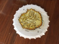 Letrero de metal con grabado en relieve vintage, artesanías decorativas, para cerveza, vino, botella, reloj de metal, placa colgante