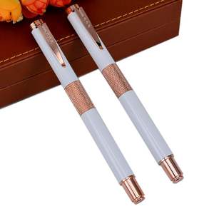 Stylo signature en métal personnalisable avec logo imprimé en encre bleue, largeur d'écriture de 0,5 mm, cadeau d'entreprise - Product Image 1