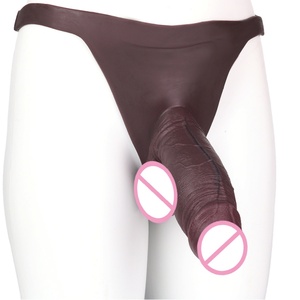 New SXXY Silicone Hollow Penis Sleeve Thong Black Color Dick Extender Wearable <b>Dildos</b> Panty Mens Cock Enlarger Adult Pegging Toy - Product Image 4