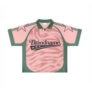 Maillot de football personnalisé par sublimation pour homme, manches courtes, respirant, 100 % polyester, coupe régulière pour adulte, col rabattable - Product Image 1