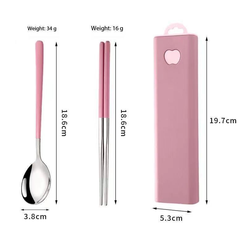 Cuchara palillos rosa