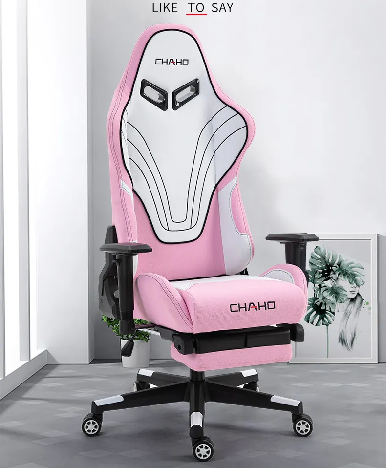 Kualitas tinggi kustom anji besar berbaring kain ergonomis silla gamer komputer kursi game balap