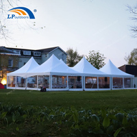 Carpa cruzada de cable de pico alto con marco de aluminio de 15x15 ',20x20',20x40 'para eventos de fiesta de boda al aire libre