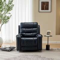 Canapé inclinable moderne extensible en cuir avec structure en bois pour salon, home cinéma et relaxation