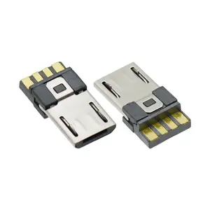 Kandens prix bon marché Micro USB mâle 5 broches prise verticale V8 2 Pad 4 Pad fil à souder connecteur Micro V8