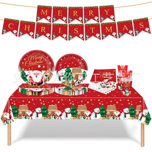Christmas Disposable <b>Tablecloth</b> <b>Rectangle</b> Digital Printing Holiday Party Decorations Environment Friendly Plastic Paper - Product Image 1