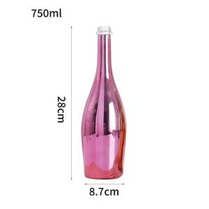 Personalizado 750ml elegante para champán botella <span class=keywords><strong>de</strong></span> vino <span class=keywords><strong>de</strong></span> vidrio reutilizable calidad superior con sellado <span class=keywords><strong>de</strong></span> corcho galvanoplastia-muestra gratis - Product Image 4