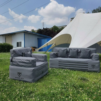 Canapé gonflable d'extérieur confortable et portable avec poches de rangement pour le camping, les voyages, le jardin et les pique-niques