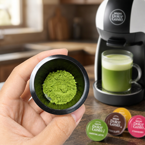 แคปซูลมัทฉะที่ได้รับการรับรองมาตรฐาน HACCP ใช้ได้กับเครื่อง Dolce Gusto ชาเขียวออร์แกนิคเกรดพิธีกรรม รองรับการสร้างแบรนด์ตามสั่ง - Product Image 1