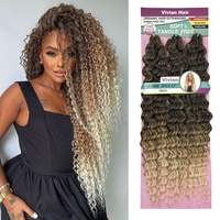 Cheveux synthétiques 100% Kanekalon pour tresses, vente en gros, 22 pouces, Freetress Deep Wave, cheveux bouclés pour tresses au crochet, extensions de cheveux au crochet