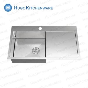 Fregadero <span class=keywords><strong>de</strong></span> <span class=keywords><strong>cocina</strong></span> bajo encimera <span class=keywords><strong>de</strong></span> un solo seno hecho a mano <span class=keywords><strong>de</strong></span> acero inoxidable SUS304, venta <span class=keywords><strong>de</strong></span> fábrica - Product Image 4