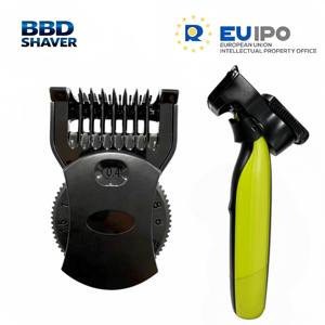 Tête de rasoir BBD avec peigne de guidage réglable compatible avec les rasoirs <span class=keywords><strong>Philips</strong></span> <span class=keywords><strong>OneBlade</strong></span> QP2520 QP2530 QP2620 QP2630 – Pièces détachées - Product Image 1