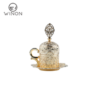 6 tasses de luxe en céramique turque, style arabe, dorée, pour boissons, verres, café, en céramique turque, livraison gratuite