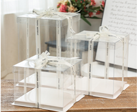 Boîte à gâteau transparente portable de 4, 6 et 8 pouces, fournisseur d'emballages pour boulangerie