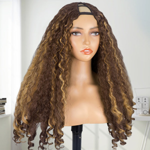 Perruque synthétique noire à cheveux longs bouclés noués, élastique et moelleuse, style printemps, sans colle, <span class=keywords><strong>pour</strong></span> <span class=keywords><strong>femmes</strong></span> - Product Image 6