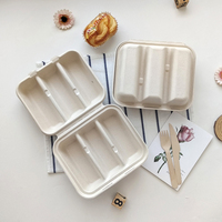 Boîte à tacos jetable de bonne qualité Plateau à tacos 3 compartiments Plateau porte-tacos biodégradable