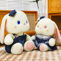 Peluche Lapin Mignon à Oreilles Tombantes, Poupée Lapin Blanc Habillée pour Vente en Gros aux Magasins de Cadeaux, Détaillants et Collections de Marques