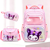 Ensemble de sacs à dos pour filles, 3 sacs à dos pour enfants, sacs d'école mignons pour adolescentes, sacs de collège avec boîte à lunch et trousse à crayons