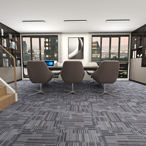 Dalles de moquette modernes à motifs abstraits, rectangulaires, à poils ras, avec support en caoutchouc antidérapant, pour usage professionnel, qualité commerciale - Product Image 1