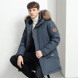 <span class=keywords><strong>Parka</strong></span> d'hiver épaisse à capuche en fausse <span class=keywords><strong>fourrure</strong></span> imperméable, manteau chaud tendance pour homme, design personnalisé, fabrication en usine - Product Image 1