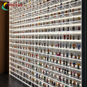 Vitrine d'exposition en acrylique lumineuse à LED personnalisée, multi-niveaux, pour figurines, présentoir de vente au détail en acrylique éclairé à plusieurs compartiments - Product Image 1
