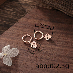 Orecchini pendenti a forma di teschio di Halloween per donna, stile punk, gioielli alla moda per feste, idea regalo - Product Image 4
