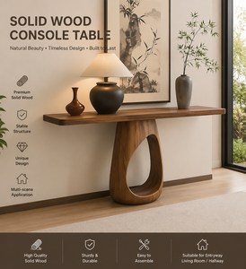 New Chinese-Style Pine Wood Eco-Friendly Console <b>Table</b> <b>Wall</b>-<b>Mounted</b> Long Entrance Corridor Home Decor Living Room Storage Hotel - Product Image 1