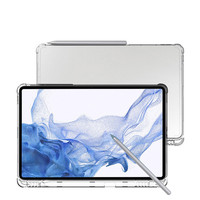Samsung Galaxy Tab için S6 10.5 ''SM-T860 SM-T865 temizle TPU kalem yuvası tutucu kılıf şeffaf yumuşak silikon hava yastığı kabuk kapak