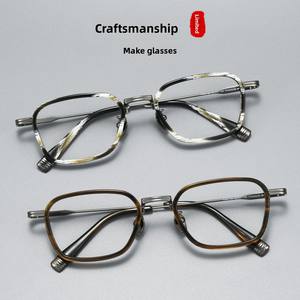 Montura de <span class=keywords><strong>Gafas</strong></span> Cuadradas de Titanio Puro K22J, Estilo Punk, Unisex, Grandes, Ultraligeras, de Diseño, para Miopía, Venta al Por Mayor - Product Image 5