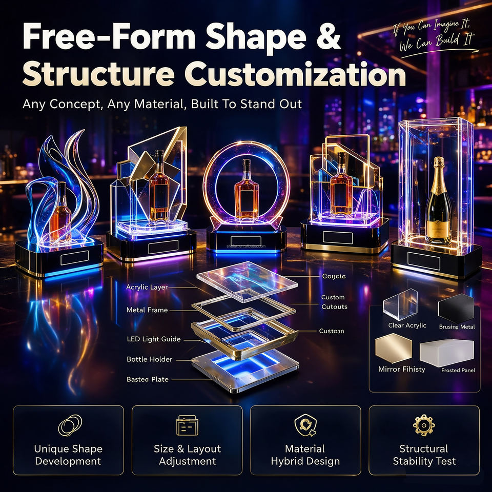 Custom Shape LED Lighted Display, Acrylic POSM Presenter for Perfume ...