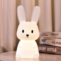 Lampe LED Super Lapin Mignon Rechargeable USB Portable pour Chambre Bébé, Veilleuse Douce, Cadeau Idéal - Meilleure Vente