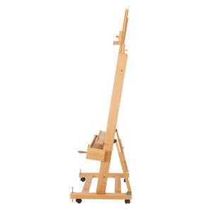 Chevalet de studio sur pied en bois à double mât <span class=keywords><strong>extra</strong></span> large, cadre en H, inclinaisons réglables, <span class=keywords><strong>plat</strong></span>, en bois de hêtre de qualité supérieure, <span class=keywords><strong>support</strong></span> pour peinture sur toile - Product Image 3