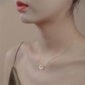 Collar de Clavícula Ajustable Elegante Francés, Versátil, con Perlas Barrocas Naturales, Pulsera Circular, Collar para Suéter, Versatilidad Reforzada - Product Image 4