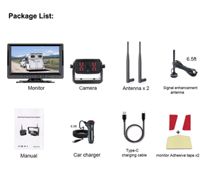 IPoster 7 inç ekran, kamyonlar, RV ve kamyonetler için IPS dijital kablosuz DVR 1080P kablosuz güneş geri görüş kamerası - Product Image 6