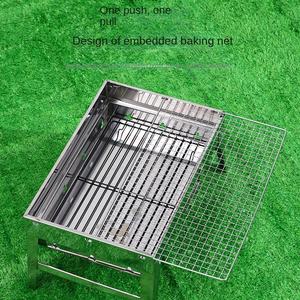 <span class=keywords><strong>Barbecue</strong></span> <span class=keywords><strong>Zibo</strong></span> sans fumée, portable, pour l'extérieur, en acier inoxydable, pliable, avec poêle à charbon de bois amovible - Product Image 4