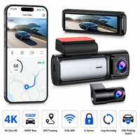 OEM ODM GPS 4k Kamera Dasbor Tersembunyi Kamera Mobil Ganda Penglihatan Malam Rekaman Berulang G-Sensor dengan WiFi Kotak Hitam Mobil