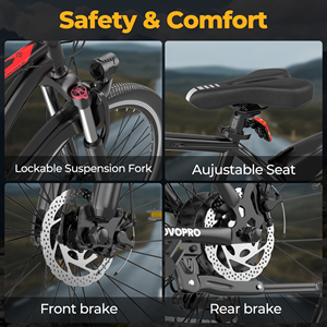 Vélo de montagne électrique de l'entrepôt européen, 350W 500W, batterie 48V 9Ah, <span class=keywords><strong>roue</strong></span> de 26 pouces, freins à disque doubles, E-MTB, vélo tout-terrain - Product Image 3