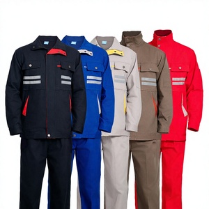 高品質吸湿発散性コットン作業服安全溶接作業着スーツ高視認性反射テープ付きカスタム作業服 - Product Image 1
