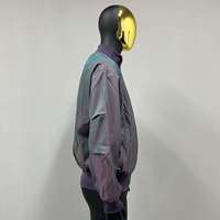 Blouson zippé homme coloré effet caméléon à col plongeant - Coupe-vent style urbain décontracté pour homme