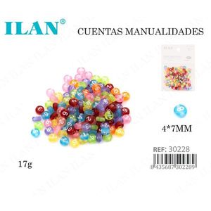 Cuentas Redondas Planas Ilan con Números 4x7mm Multicolores para Manualidades - Product Image 3