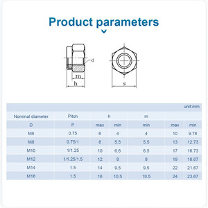 Écrou autobloquant hexagonal galvanisé à insert en nylon, prix d'usine en gros, diverses tailles métriques standard M3-M12 - Product Image 5