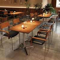 Ensemble table et chaises de bar transparentes, style commercial, pour influenceurs, bistro, siège-canapé, café, en matériau PU